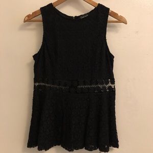 Black lace top w/ see through mid section